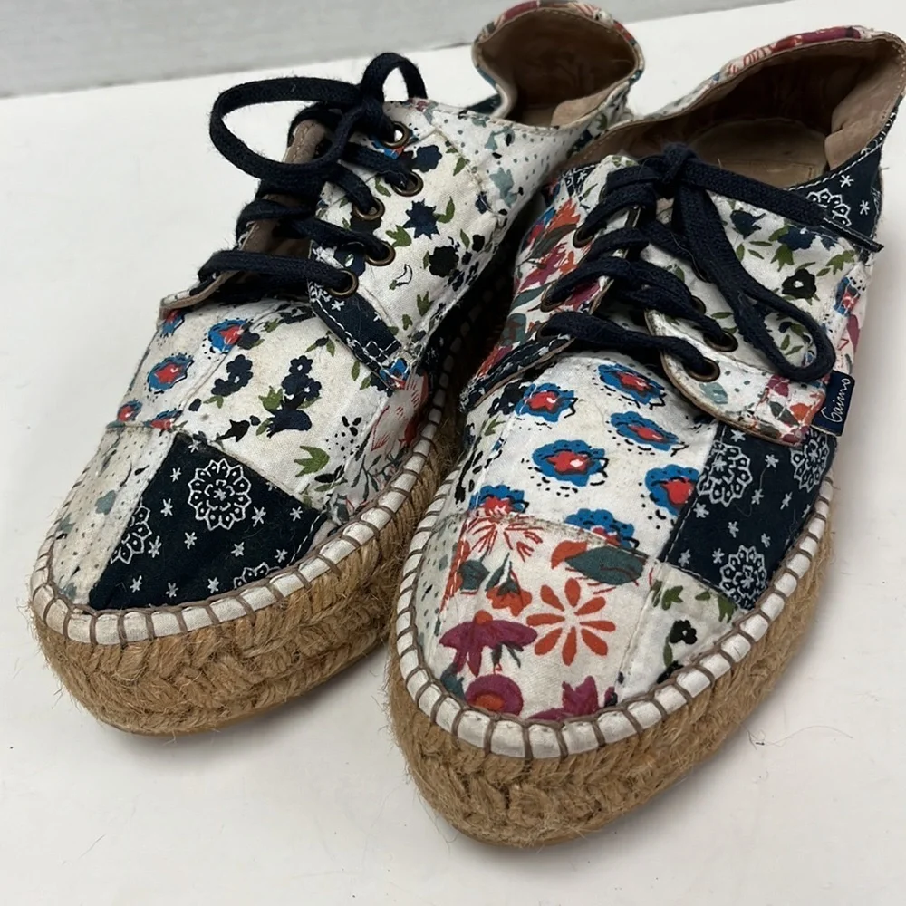 Gairno Floral Cotton Espadrilles “ Hand Made in Spain”
